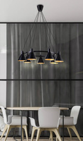Hanging lamp black and gold matte ceiling 7x40W More Candellux 37-71170