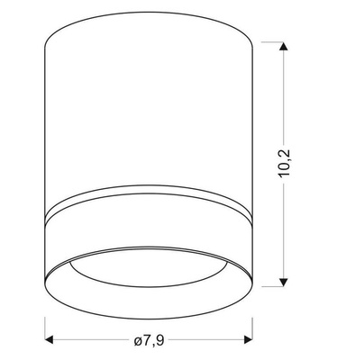 Lampa sufitowa tuba natynkowa czarna GU10 metalowa
