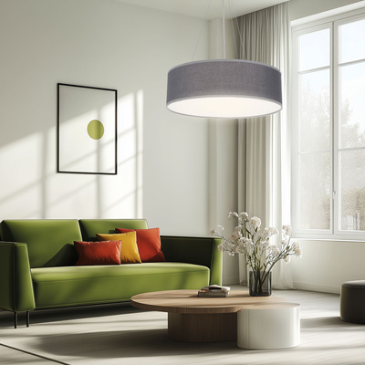 Lampa wisząca okrągła szara 40cm regulowana 3x40W Kioto Candellux 31-67722