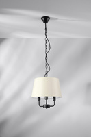 Pasteri suspension noir mat 3x40w e14 abat-jour beige 31-01351