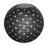 Abat-jour en papier noir avec boule à pois 35cm Cocoon Candellux 70-94035
