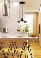 Ceiling hanging lamp black matt white lampshade Loft Candellux 31-43108