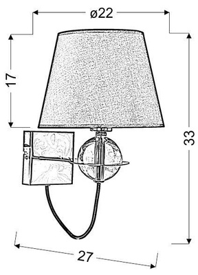 Aplic de perete 1X40W E14 argintiu TESORO 21-29522