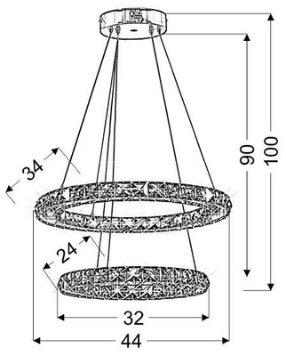 Suspension ovale LED RGB + télécommande Lords 32-63106