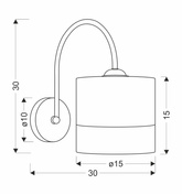 Bianco white wall lamp 1x40w e27 white + walnut lampshade