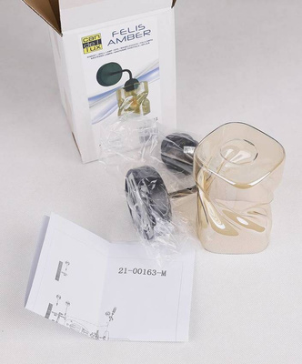 Applique noire avec abat-jour en verre ambré Felis 21-00163