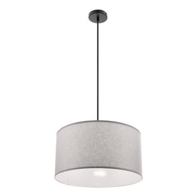 SHANTI lampa wisząca czarny 1x40W E27 abażur szary 31-38678