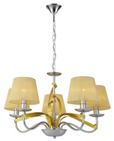 Hanging lamp chrome / gold ribbon 5xE14 DIVA 35-55064