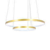 Lampe suspendue LED 40W 50cm double anneau doré Lune 32-76281