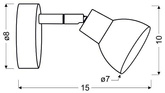 Applique tête ronde 1E avec système d'articulation KD 1X5W blanc ROY 91-67524