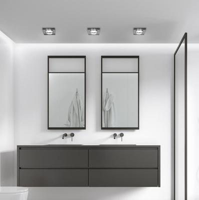 SS-16 nowoczesna oprawa sufitowa punktowa GU10 do żarówek led szklana czarna