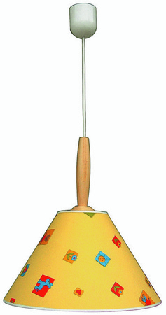 Lampa wisząca z abażurem Bambi biało‑wielokolorowa pojedyncza E27