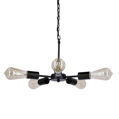 Suspension Sparta noire 5X60W E27 35-09388
