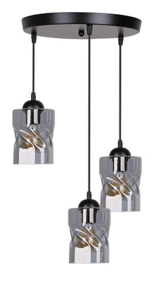 Suspension noir/plaque fumée 3xE27 Felis 33-00200