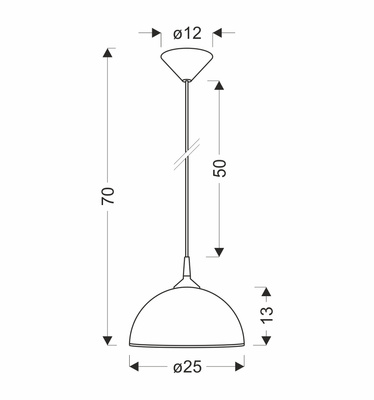 Sugar lampa wisząca 1x60W E27 25cm linka chromowy/srebrny
