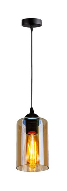 Hanging lamp 1xE27 glass black/brown Bistro 31-00569