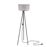 SHANTI lampa podłogowa czarny 1x40W E27 abażur szary 51-38722