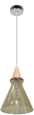 Suspension verre fumé abat-jour 60W E27 Enriks 3 Candellux 31-77769