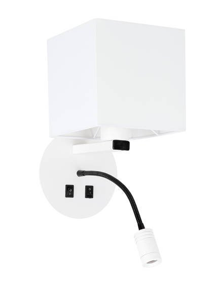 Applique d&#39;hôtel blanche avec liseuse LED Magnum Candellux 21-75659