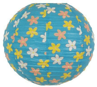 Abat-jour en papier bleu avec boule de fleurs 35cm Cocoon Candellux 70-96930
