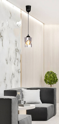 Black/smoke glass pendant lamp Felis 31-00118