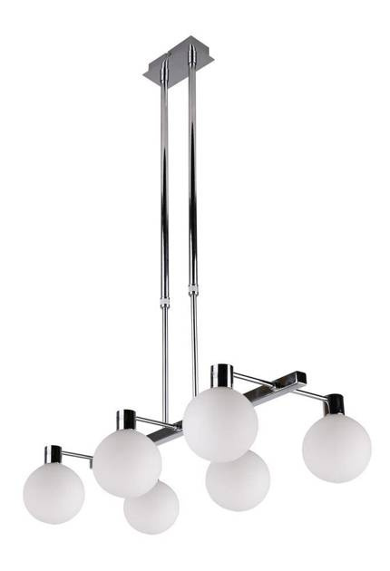 Hanging ceiling lamp chrome/white 6 Maldus 36-01481