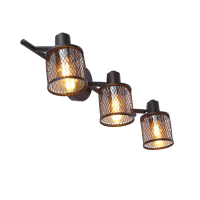 Plafonnier café or abat-jour ambre 3xE14 Canabera Candellux 93-82541