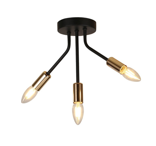 Black and gold ceiling lamp 3x40W E14 Tiara 33-78032