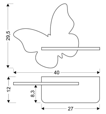 LED-Regalwandleuchte 5W 4000K IQ Kids Butterfly rosa 21-85177