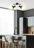 Lampa de perete candellux diso 92-63427 e27 negru+auriu