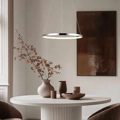 Lampa wisząca LED 18W ring okrągła 29cm chrom Lune 31-64592