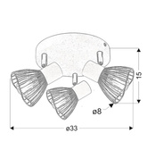 Plafonnier plafond 3X40W E14 chrome blanc FLY 98-61980
