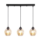 Glas-Hängelampe schwarz / braun 3xE27 Aspa 33-00606