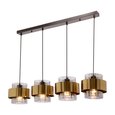 Spie hanging black brass e27 colorless lampshade