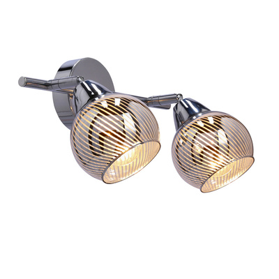 Virginia Plafonnier chrome bande e14 avec abat-jour miroir 92-14016