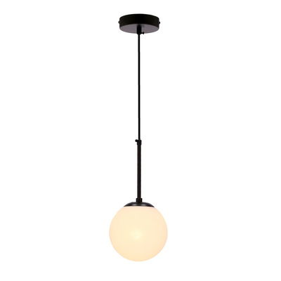 Pompei lampa wisząca czarny E27 klosz biały 15cm 31-09586