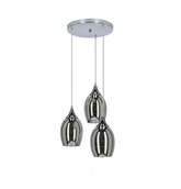 Lampe suspendue chrome miroir abat-jour 3x60W Marina Candellux 33-60181