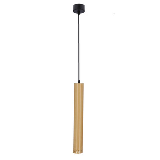 Lampa wisząca tuba Tubo czarna drewniana pojedyncza GU10 regulowana wysokość