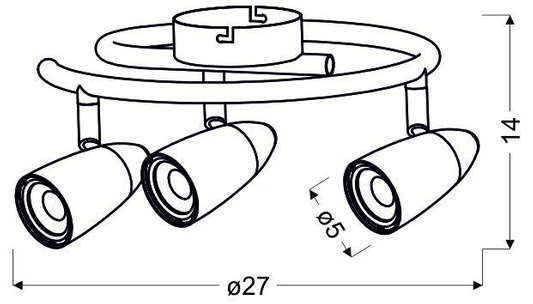 Lampa 3x4W LED Candellux Liberty 93-49612 Spiral Crom