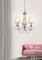 Hängelampe Chrom / Beige Kronleuchter 3x40W Ruti Candellux 33-58713