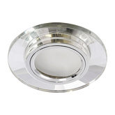 Plafonnier Candellux chrome fixe rond verre clair