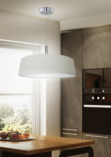 Blum Candellux 31-46680 runde, höhenverstellbare cremefarbene Pendelleuchte