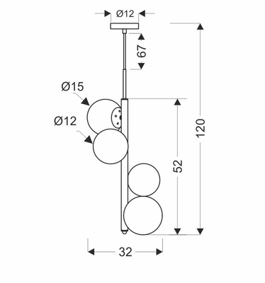 Hanging lamp brass white 4xG9 Cordel 34-01559
