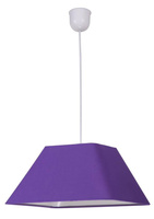 Lampa wisząca Robin z abażurem do sypialni fioletowa 1-punktowa E27