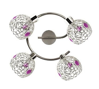 Plafonnier spirale 4xG9 chrome+violet Aron 98-12289