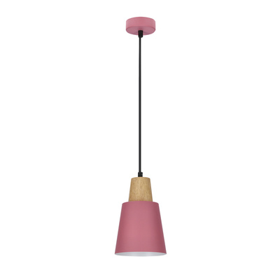 Hängelampe rosa Metall + Holz Faro Ledea 50101259