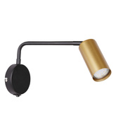Wandleuchte schwarz und gold beweglicher Schalter 1xGU10 Tina 21-76816