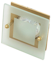 Glas-Deckenleuchte quadratisch satiniert gold SZ-05 2219840