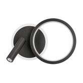 MONET wall lamp round black 18W LED 3000K white shade 22-35660