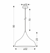 LAMPĂ SUPRÂNTĂ VIBORG 320mm LEDEA 50101270 E27 40W METAL MARO